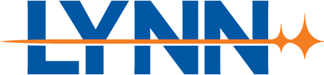 LYNN Full color blue logo with orange laser