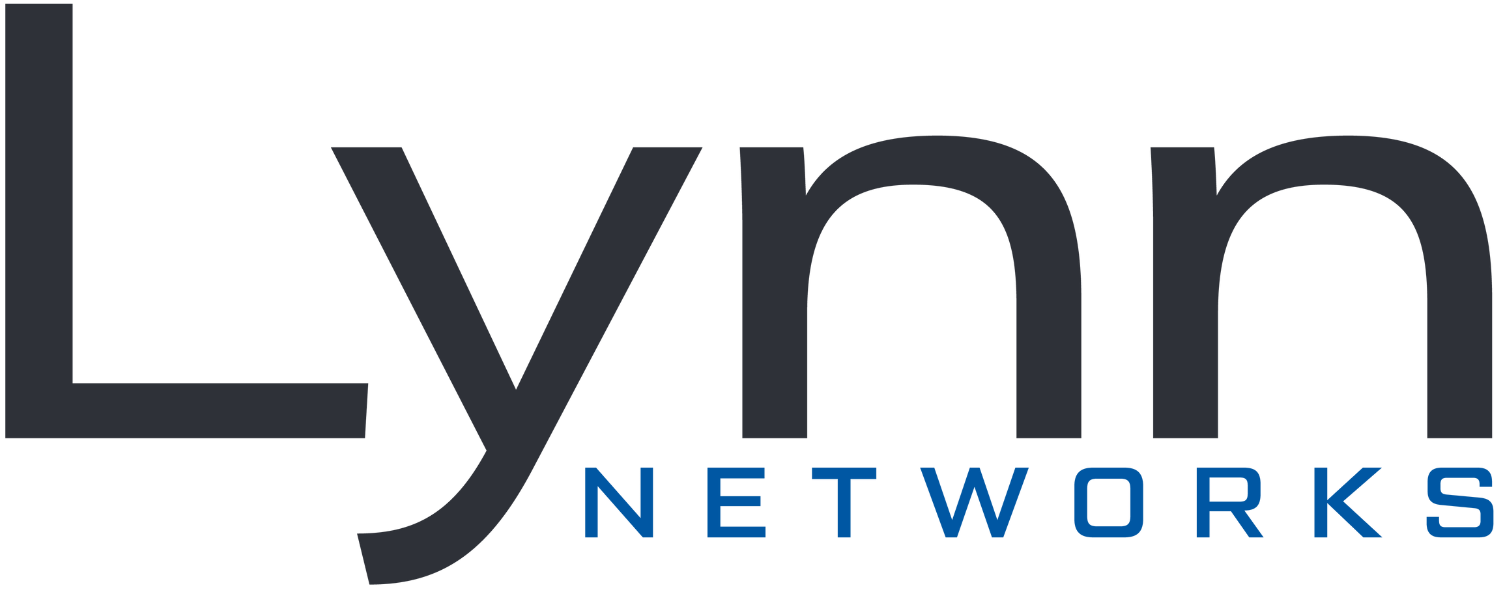 Lynn Networks Logo 1504X590 Dark grey title case Lynn on top of UPPER case NETWORKS