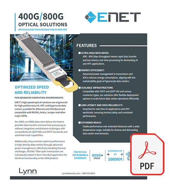 ENET 400 and 800G Transceivers